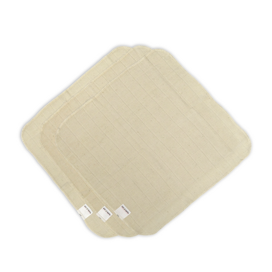 Organic Cotton Muslin Face Cloth - 3 Pack